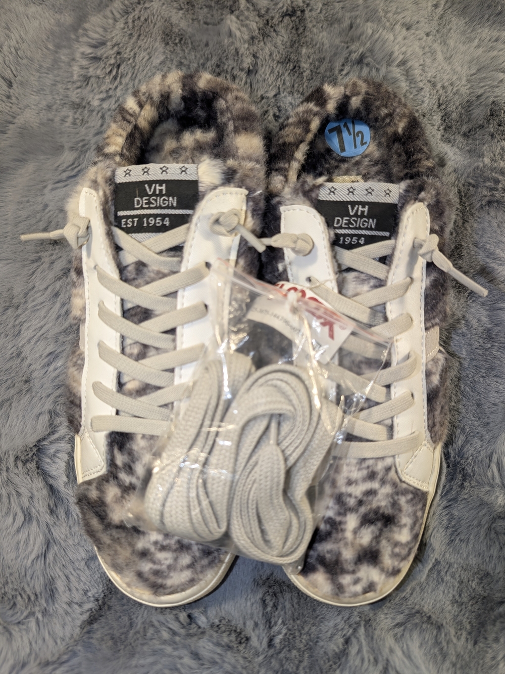 NWT. Women's Vintage Havana Mix Snake Print Faux Fur Lined Sneakers/Mules.